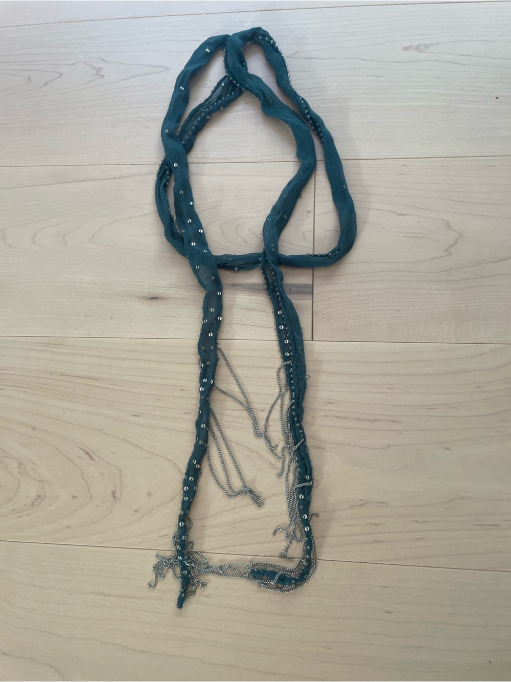 Chan Luu Teal Skinny Scarf